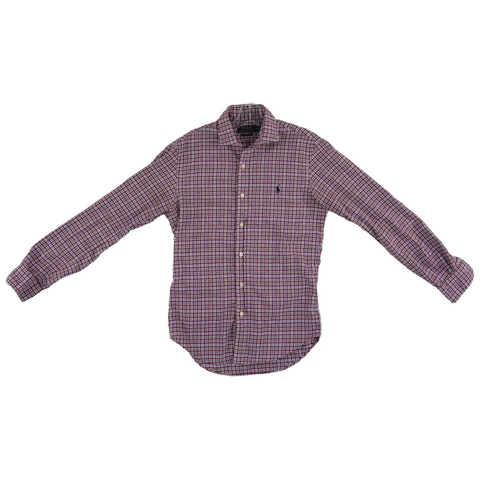 Polo Ralph Lauren Button Down Shirt Men's Size Small Magenta Plaid 100% Cotton